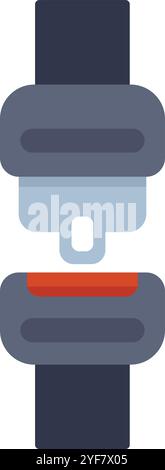 Simple illustration of an unbuckled seat belt, promoting car safety and responsible driving habits Stock Vector
