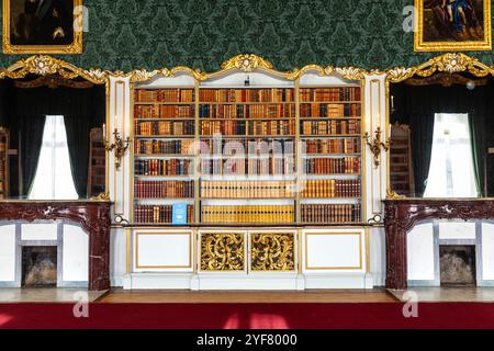 French style rococo revival library room at Wrest House, Wrest Park, Bedfordshire, UK Stock Photo