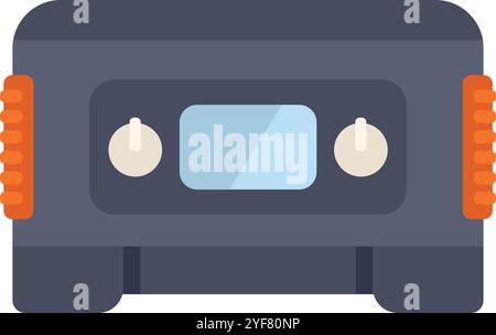 This is an illustration of a retro walkman cassette player for listening to music Stock Vector