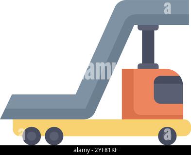 Flat color icon representing an airport passenger boarding bridge used to embark or disembark passengers from an airplane Stock Vector