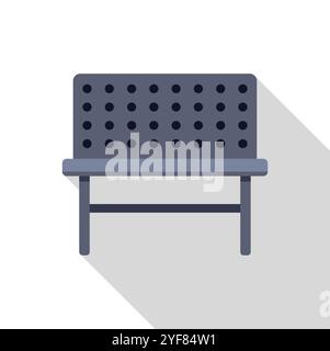 Comfortable metal bench featuring a perforated backrest, ideal for outdoor relaxation in parks, gardens, or urban settings Stock Vector
