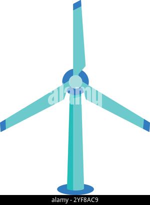 wind turbine front renewable and sustainable energy Stock Vector