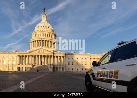 WASHINGTON, DC, USA - NOVEMBER 3, 2024: United States Capital Police car parked out-front of the US Capitol Building. United States Capital Police car Stock Photo