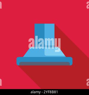 Modern blue extractor hood exhausting cooking steam over stove in kitchen Stock Vector