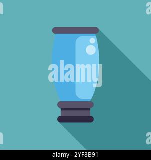 Glass flask with bubbling blue liquid representing chemical reaction, scientific experiment, or laboratory research Stock Vector