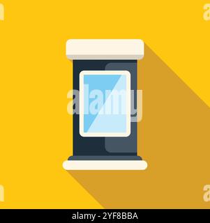 Interactive kiosk showing blank screen displaying information, ideal for touchscreen advertising or public information services Stock Vector