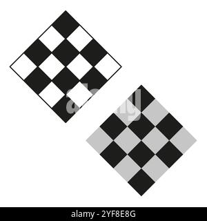 Chessboard pattern icon. Black and white squares. Simple checkered symbol. Vector design. Stock Vector