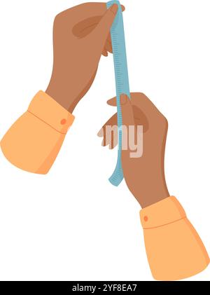 Hand Hold Ruler Stock Vector