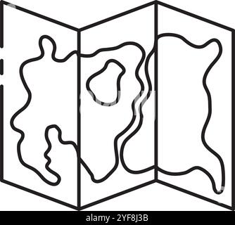 folded map for mountaineering Stock Vector