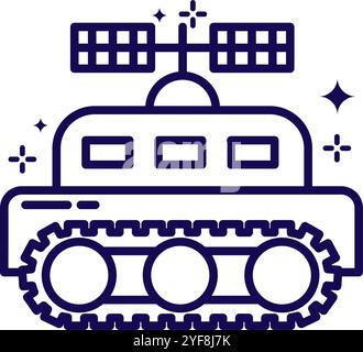 lunar roving vehicle minimalist space exploration Stock Vector