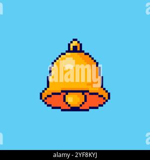 Pixel art Bell game asset design Stock Vector