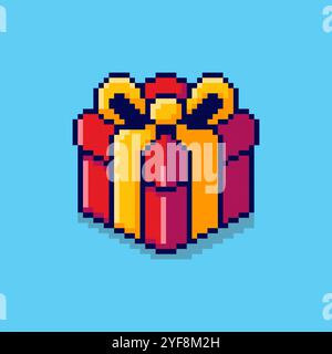 Pixel art Gift game asset design Stock Vector