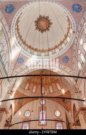 Awesome interior of the Bayezid II Mosque in Istanbul, Turkey Stock Photo