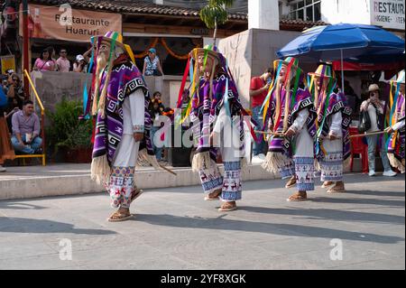 Danza de los viejitos, traditional Mexican dance originating from Michoacan Mexico Stock Photo