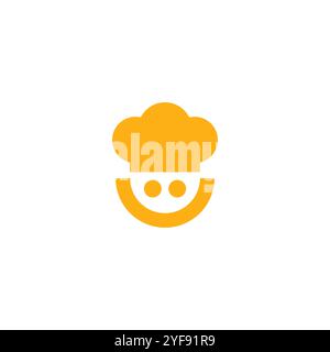 Smile Chef Logo Design. Chef Icon Vector Stock Vector