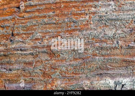 The linear patterns in a detailed rock surface Stock Photo