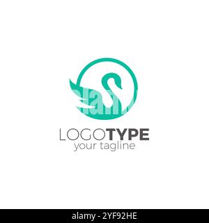 Swan Logo Vector Elegant Design Stock Vector