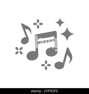 Music notes vector icon. Song or melody symbol. Stock Vector