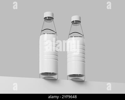 Water Bottle With Blank Label Isolated Mockup 3D Render Stock Photo