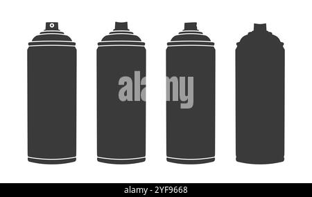 Spray paint bottle icon. Aerosol spray aluminium can package logo sign. Graffiti paint. Vector illustration image. Isolated on white background. Stock Vector