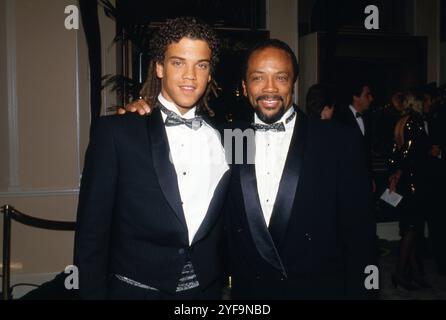 Quincy Jones and Quincy Jones III 1986 Credit: Ralph Dominguez