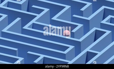 Maze. Orthographic. Abstract illustration. 3d illustration. Stock Photo