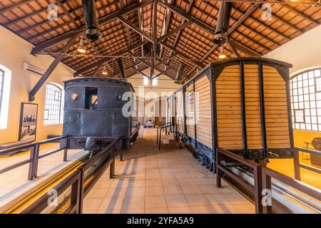 TABUK, SAUDI ARABIA - NOVEMBER 7, 2021: Museum in the former train station of Hijaz Railway in Tabuk, Saudi Arabia Stock Photo