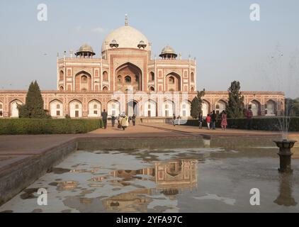 New Delhi, India, March 11 2017: People at Humayun's religious Tomb in New Delhi, India, Asia Stock Photo