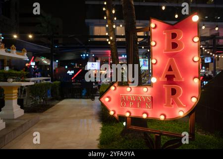 BANGKOK, THAILAND - DECEMBER 09, 2023: a bar signage as seen at Novotel Bangkok Ploenchit Sukhumvit in the night. Stock Photo