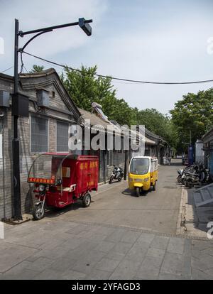 Beijing, China, June 2 2018: traditional tuk-tuk from Beijing china in the hutongs, Asia Stock Photo