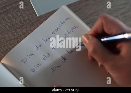 The Craft of Handwriting: Writing on Handwriting Day Stock Photo