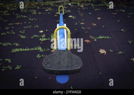 Toys on an empty playground kindergarten park Stock Photo