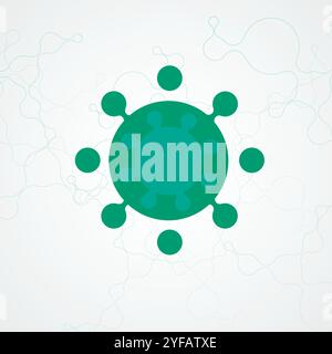Icon with virus icon on white background. Bacteria, virus vector line icons Stock Vector