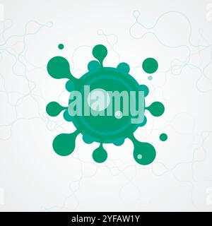 Icon with virus icon on white background. Bacteria, virus vector line icons. Stock Vector