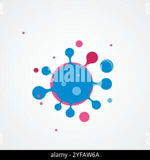Bacterial vector virus icon. Isolated vector illustration. Virus abstract background. Coronavirus pandemic. Virus protection. Stock Vector
