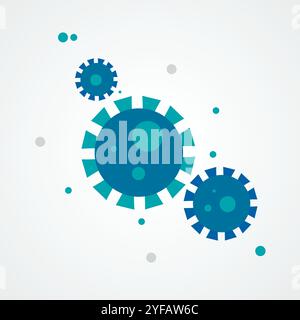 Bacterial vector virus icon. Isolated vector illustration. Virus abstract background. Coronavirus pandemic. Virus protection. Stock Vector