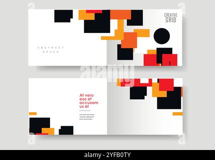Modern abstract vector with square design brochure for design. Flat vector illustration. Modern cover template Stock Vector
