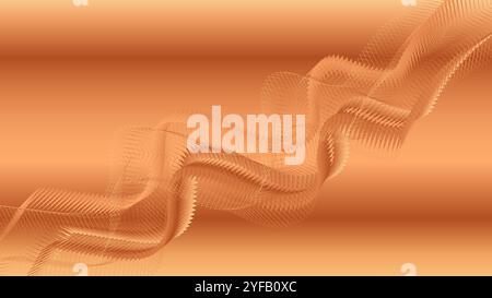 Wood color abstract wavy lines and wooden color gradient background Stock Vector