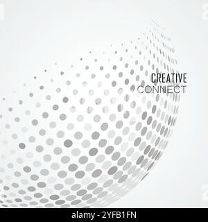3d sphere consisting points. Innovation technology concept. Digital background. Modern 3d graphic concept. Stock Vector