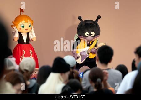 Mizumaki, Fukuoka, Japan - October 26, 2024: Kids and parents watch Anpanman Show during Cosmos Festival in Mizumaki Town. Stock Photo