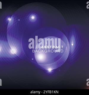 Vector bright circle on blue space. Design illustration Stock Vector