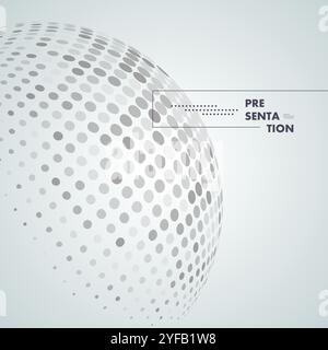 3d sphere consisting points. Bright color. Polygon vector wireframe concept. Particle future. Stock Vector