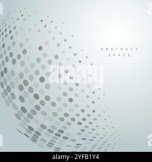 3d sphere consisting points. Bright color. Polygon vector wireframe concept. Particle future. Stock Vector