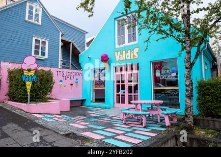 Valdís Ice Cream Shop in Reykjavik, Icela Stock Photo