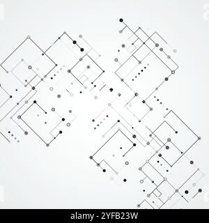 Abstract futuristic connection. Dots background. Line vector drawing Stock Vector