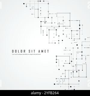 Abstract futuristic connection. Dots background. Line vector drawing Stock Vector