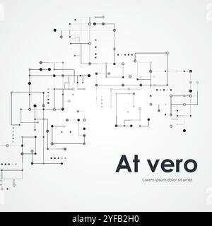 Social media background. Dotted line. Connected square lines Stock Vector
