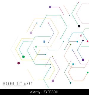 Hexagon connect pattern. Biology and science background. Circle shape. Vector design. Information technology Stock Vector