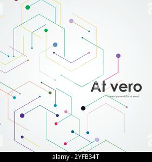 Hexagon connect pattern. Biology, science background. Circle shape. Vector design. Information technology Stock Vector