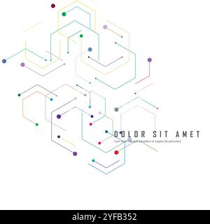 Hexagon connect pattern. Biology and science background. Circle shape vector design. Information technology Stock Vector